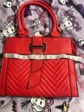 Red Quilted Top-Handle Handbag - Women
